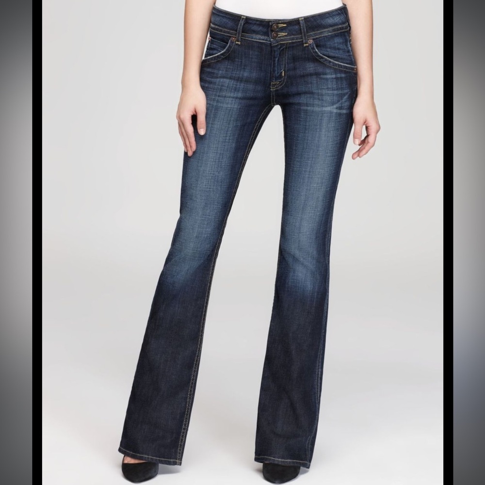 Hudson Jeans Bootcut Signature Logo Flap Button Pockets Zip Medium Wash Size 29